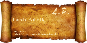 Lerch Patrik névjegykártya